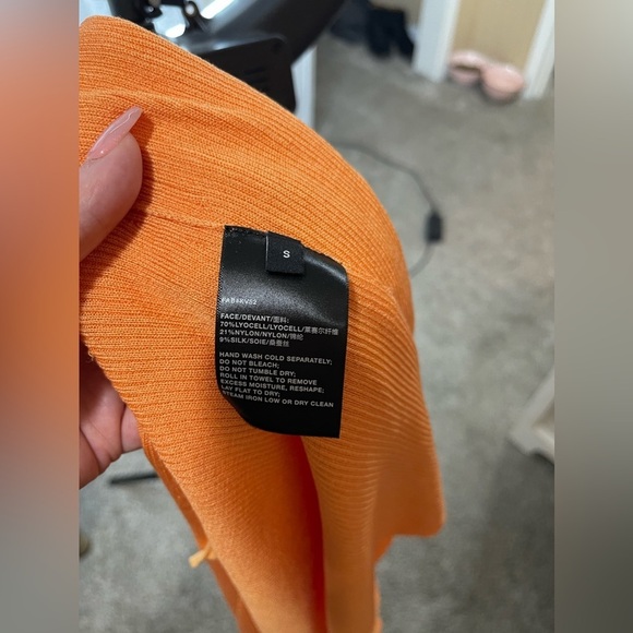 Lafayette 148 Tank Top And Cardigan Sweater Tangerine Orange Knit Size Small - Picture 5 of 6